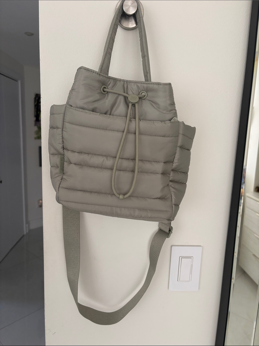 Jason Wu Quilted Puffer Crossbody/Tote in Light Green